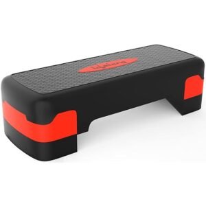 Lifelong Polypropylene Adjustable Home Gym Exercise Fitness Stepper for Exercise Aerobics Stepper with 3 Height Adjustments| Max Weight 200kg (Black & Red